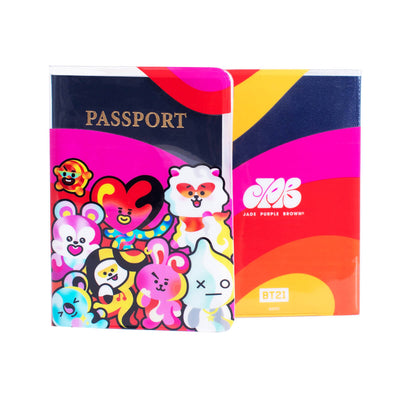 BT21 x Jade Purple Brown Passport Holder
