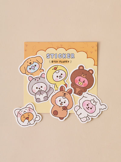 BT21 Fluffy Baby Stikcer Set (7 pcs)