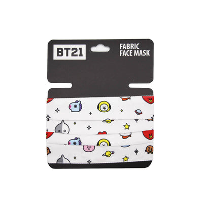 BT21 Pleated Fashion Face Mask White