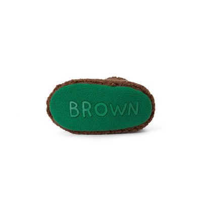 LINE FRIENDS Hug BROWN Kids Indoor Fleece Bootie Slippers