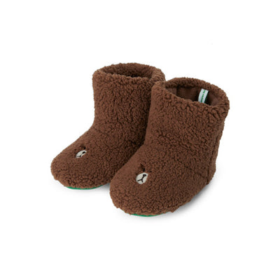 LINE FRIENDS Hug BROWN Kids Indoor Fleece Bootie Slippers