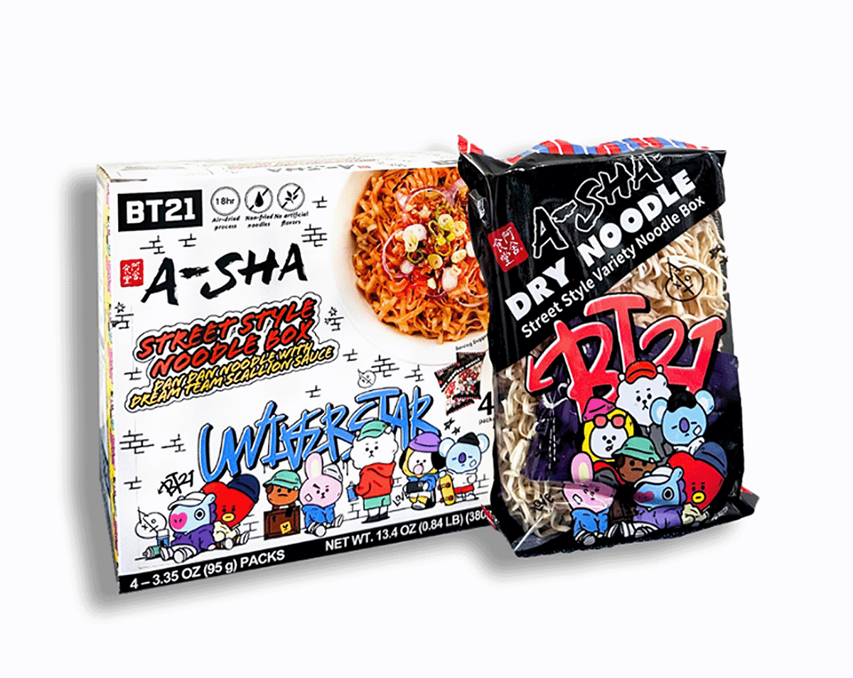 BT21 with A-Sha Street Style Variety Noodle Box