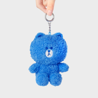 LINE FRIENDS Colored BROWN Doll Keyring Blue