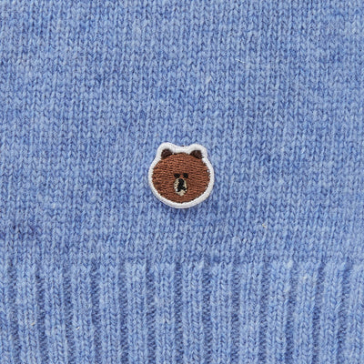 LINE FRIENDS Made By BROWN Knit Cardigan Light Blue