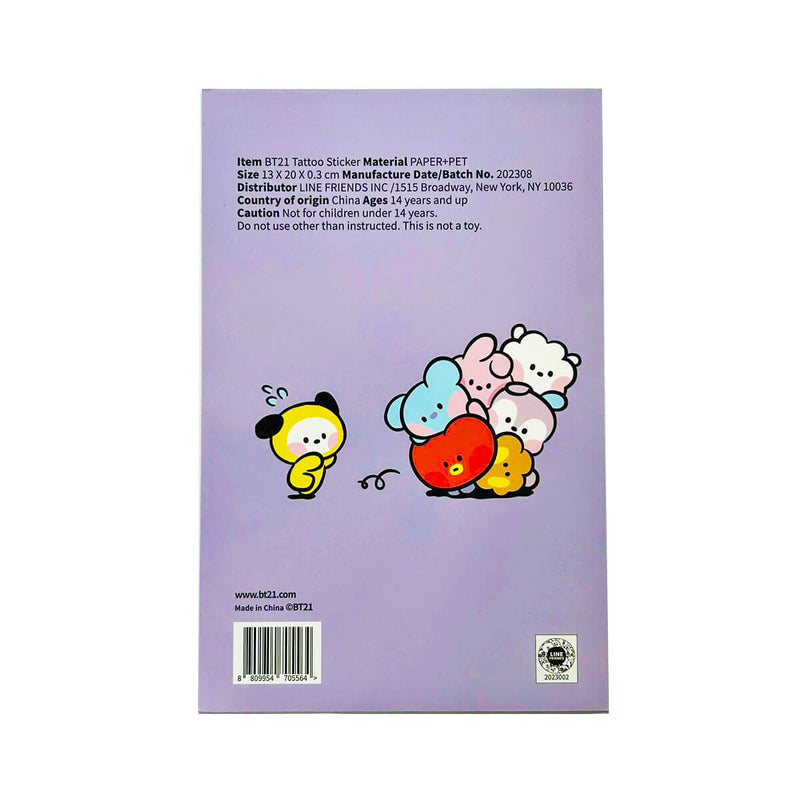 BT21 Tattoo Sticker 3pcs Set