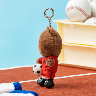 LINE FRIENDS BROWN Soccer Field Day Plush Keyring