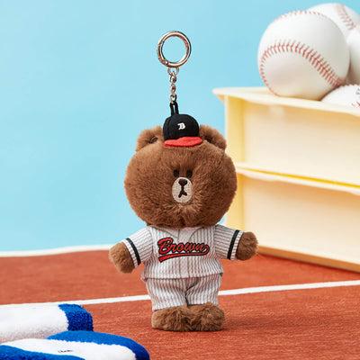 LINE FRIENDS BROWN Baseball Field Day Plush Keyring