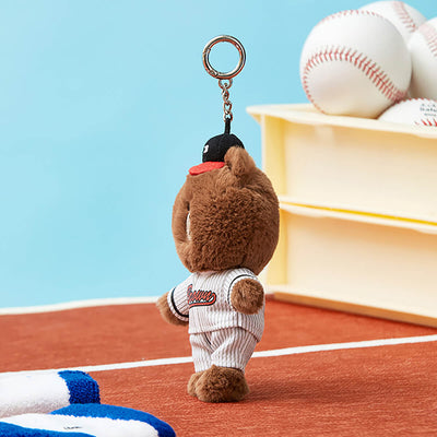 LINE FRIENDS BROWN Baseball Field Day Plush Keyring