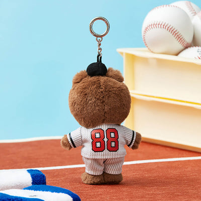 LINE FRIENDS BROWN Baseball Field Day Plush Keyring