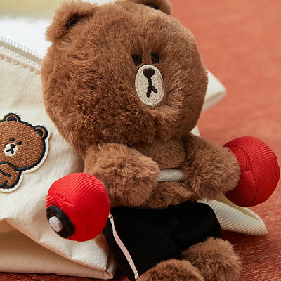 LINE FRIENDS BROWN Weightlifting Field Day Plush Keyring