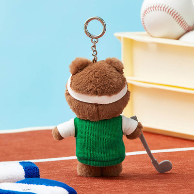 LINE FRIENDS BROWN Golf Field Day Plush Keyring