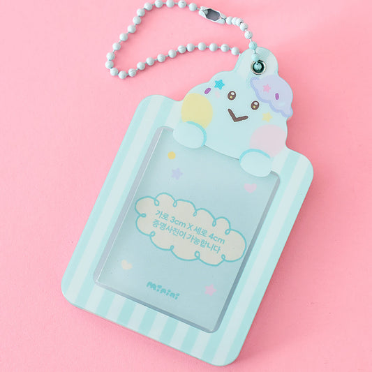 LINE FRIENDS lenini minini Ice Cream Photo Keyring