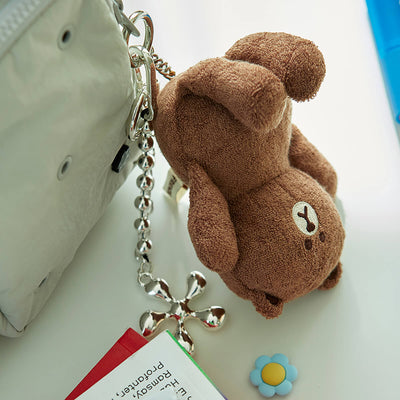 LINE FRIENDS BROWN Lazy Day Plush Keyring