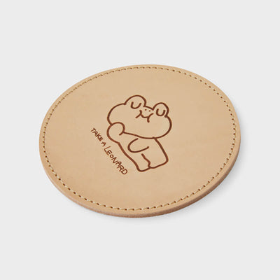 LINE FRIENDS LEONARD Original Leather Coaster