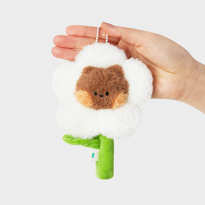 LINE FRIENDS bnini minini Flower Plush Keyring