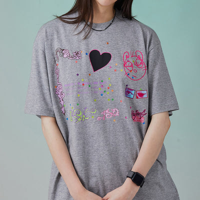 NewJeans How Sweet T-Shirt Melange Grey (DANIELLE)