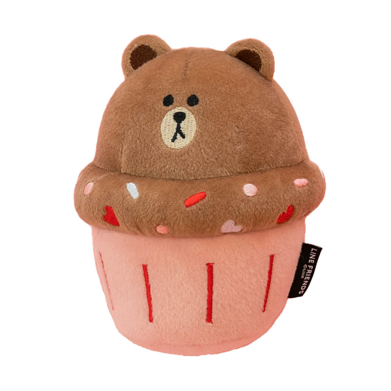 LINE FRIENDS With ZippyPaws BROWN Cupcake Dog Toy