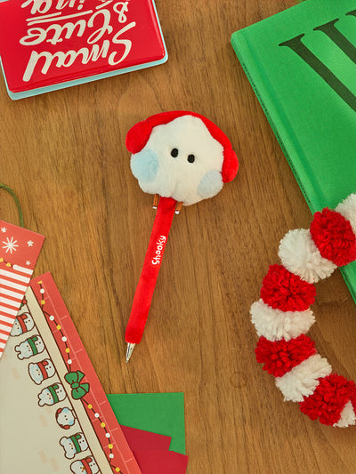 BT21 mini minini Petite Holiday Snowman Plush Gel Pen