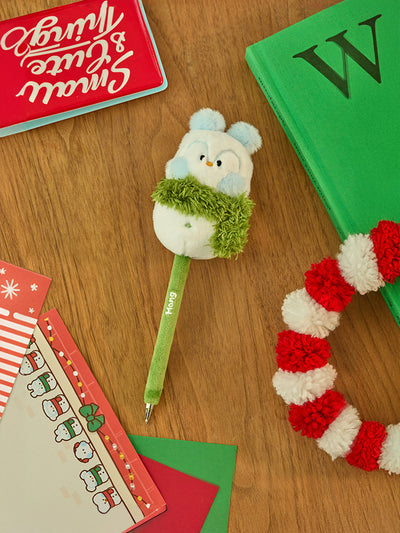 BT21 mini minini Petite Holiday Snowman Plush Gel Pen