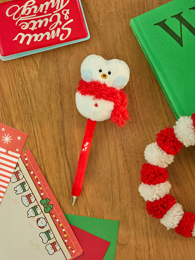 BT21 mini minini Petite Holiday Snowman Plush Gel Pen