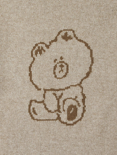 LINE FRIENDS Made by BROWN Drawing Knit Beige