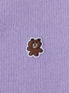 LINE FRIENDS Made by BROWN Wappen Knit Purple