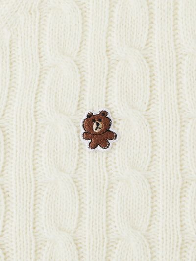 LINE FRIENDS Made by BROWN Knit Vest Ivory