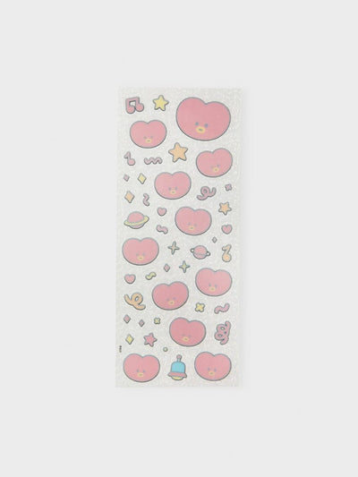 BT21 TATA minini Glitter Removable Stickers