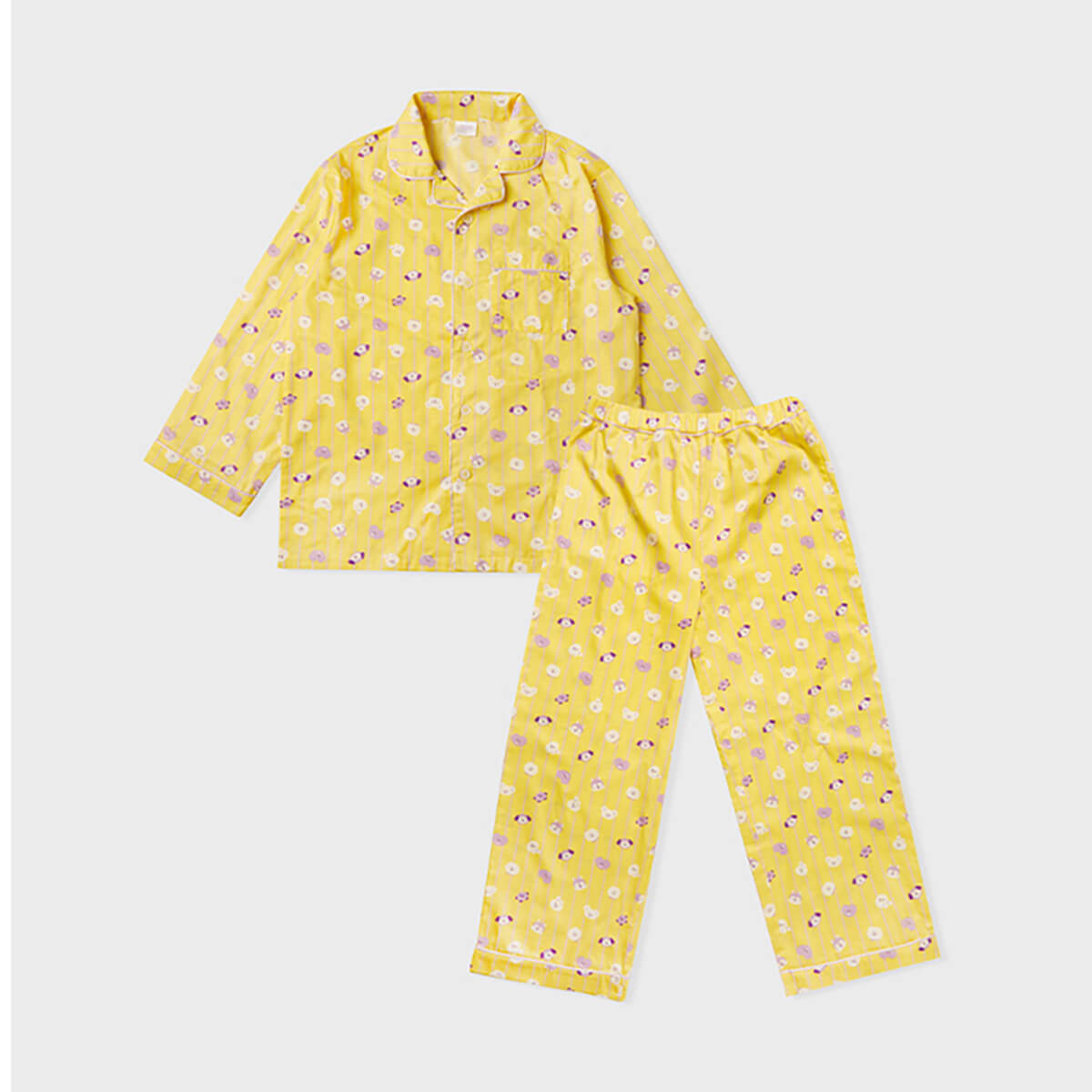 BT21 New Basic Edition Striped Pajama Set Yellow