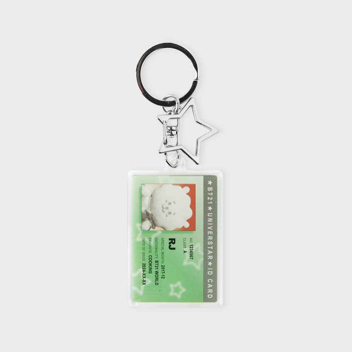 BT21 RJ Silver Edition Acrylic ID Card Keyring