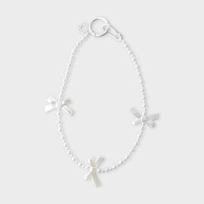 COLLER Ribbon Beads Strap Pearl White