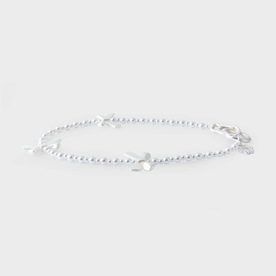 COLLER Ribbon Beads Strap Pearl White