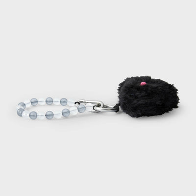 COLLER Heart Shaped Furry Plush Keyring Black