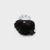 COLLER Heart Shaped Furry Plush Keyring Black