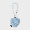 COLLER Heart Shaped Furry Plush Keyring Blue