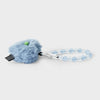 COLLER Heart Shaped Furry Plush Keyring Blue