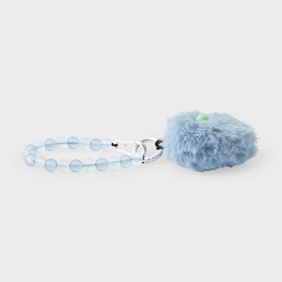 COLLER Heart Shaped Furry Plush Keyring Blue