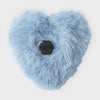 COLLER Heart Shaped Furry Plush Sticon Blue