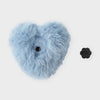 COLLER Heart Shaped Furry Plush Sticon Blue