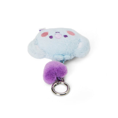 BT21 KOYA BABY Flat Fur Purple Heart Face Keychain
