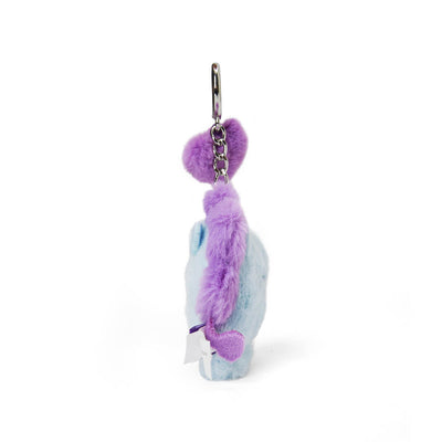 BT21 MANG BABY Flat Fur Purple Heart Face Keychain
