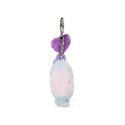 BT21 MANG BABY Flat Fur Purple Heart Face Keychain