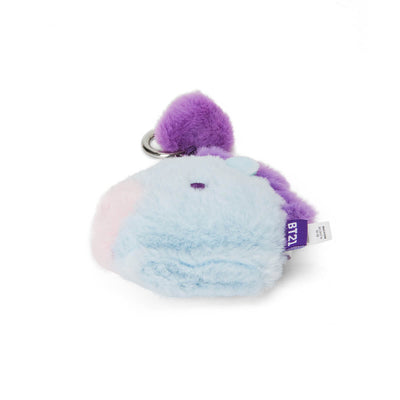 BT21 MANG BABY Flat Fur Purple Heart Face Keychain