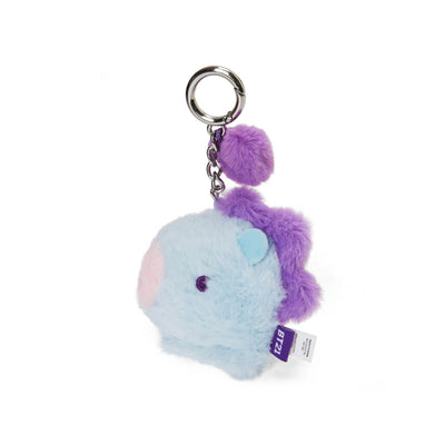 BT21 MANG BABY Flat Fur Purple Heart Face Keychain