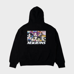 THE POWERPUFF GIRLS X NJ Full Zip Hooded Sweatshirt (Black) - LINE 