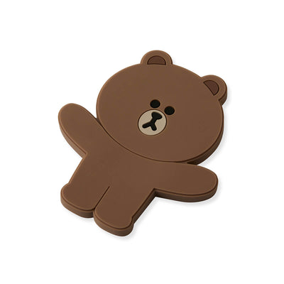 LINE FRIENDS BROWN Silicone Bendy Hook Magnet