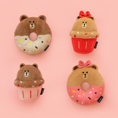 LINE FRIENDS With ZippyPaws BROWN Cupcake Dog Toy