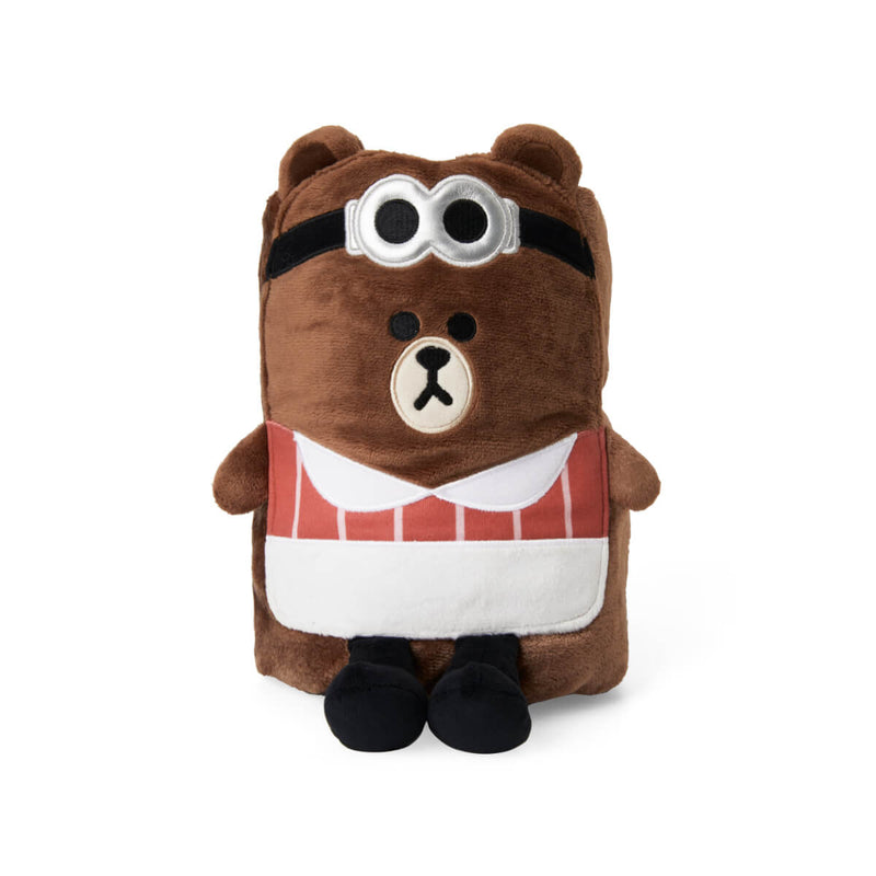 LINE FRIENDS with Minions BROWN Knee Blanket