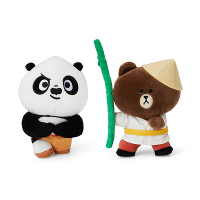 LINE FRIENDS with Kung Fu Panda BROWN & PO Mini Standing Doll Set