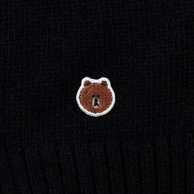 LINE FRIENDS Made By BROWN Knit Cardigan Black